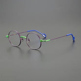 Geol Titanium Round Glasses Frame Round Frames Southood Purple green